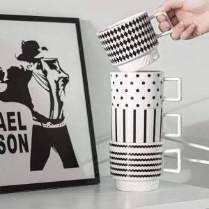 Quality Experience The Elegance Of Black And White Ceramic Mug Coffee Cup For Business Gifts wholesale