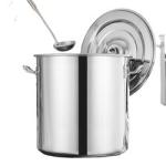 Amazon Hot Selling Flat Bottom Soup Pot Stainless Steel Heavy Duty Cooking Pot
