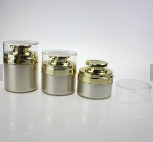Quality Free sample 15g 30g 50g acrylic white and silver cosmetic cream airless jar wholesale