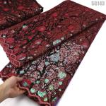 New arrival Unique shiny flocking velvet lace with sequins Senegal dress Ghana