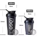Custom Logo 400ml 600ml Black Large Sports Fitness Protein Powder Shaker Bottles