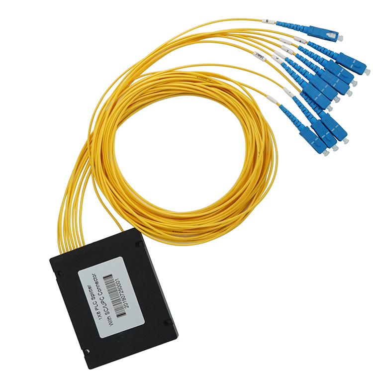 1×8 ABS Box PLC Splitter With Connector 8 Way G657A1 Fiber Type