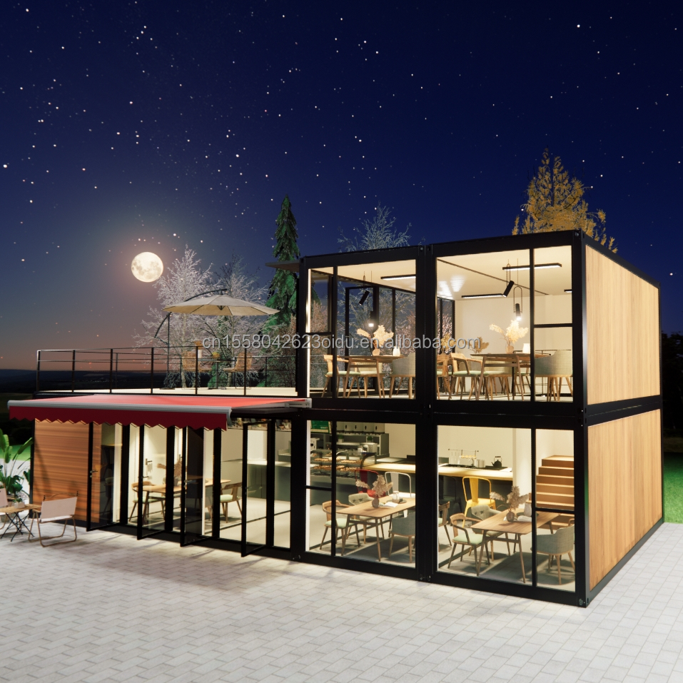 Aluminum Alloy Windows 2 Bedroom Tiny Home Prefab for Shop or Apartment in Modern Flatpack Container House 20ft/40ft Size