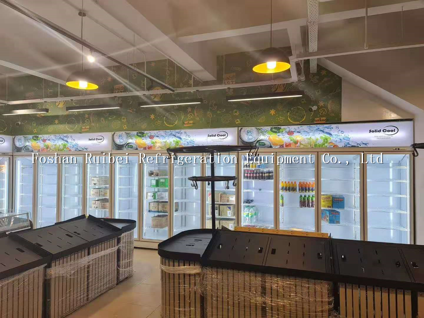Commercial Glass Doors Vertical Freezing Showcase Upright Freezer