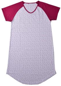 Quality Ladies Cotton Jersey Red/Floral Printed Raglan Sleeve Nightdress Sleepwear Allover Print wholesale