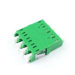 4 Ports Green LC APC Optic Fiber Adapter Earless Square Coupler for FTTH