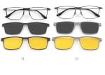 Business Glasses Titanium Clip On Square Aluminum Glasses Frame