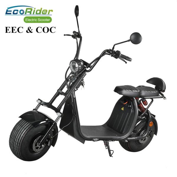 60V 12ah/20ah Two Wheels Electric Scooter EcoRider ES057 Citycoco 6-8 Hours