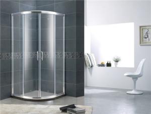 Quality Double Moving Door Aluminum Alloy Shower Screens Chromed Sliding With Stainless Steel Handle wholesale
