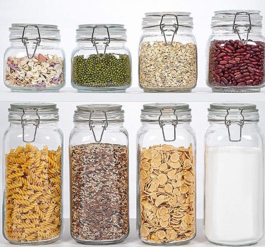in Stock Round Glass Food Container for Kitchen Food Packaging