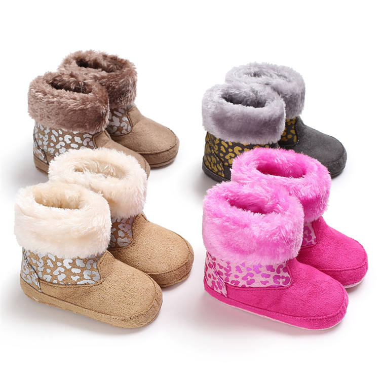 Free sample Cotton fabric Soft sole 0-2 years boy and girl hook loop baby booties