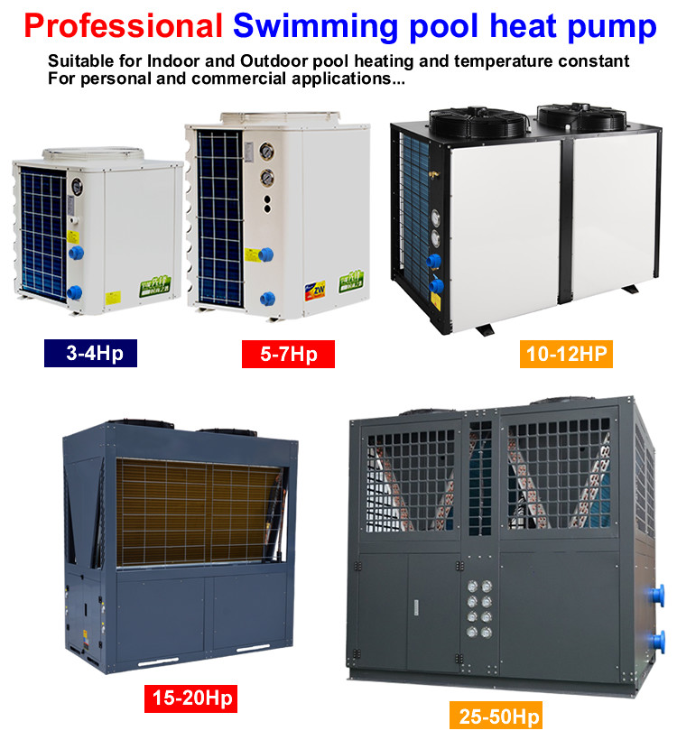 White / Grey Color Swimming Pool Heat Pump , Small Air Source Heat Pump