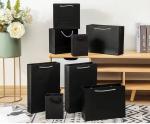 OEM Luxury Black Paper Jewelry Gift Bags 12x16x7cm To 29x22x9cm