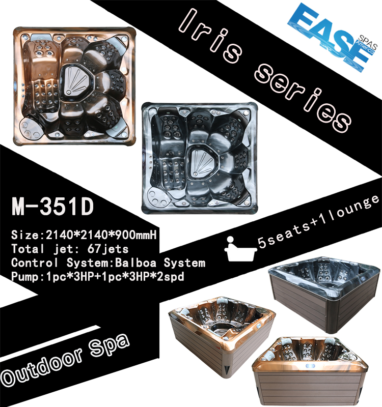 5 Person Deluxe Outdoor Hot Tub Spa With Premium Lighting And A Backlit Waterfall