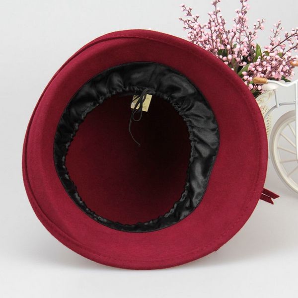 0352 wool felt coffee ladies hats for women,Shopping online hats and caps