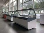 Double Doors Butchers Refrigerated Display Cabinets Deli Sliding Curved Glass