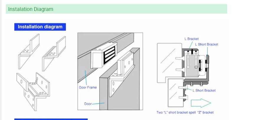 300lbs 180kg ZL Electric Magnetic Lock Aluminum L Bracket