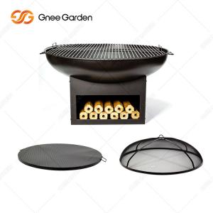 Quality Natural Rust Corten Steel Metal Large Barbecue Grill Outdoor Fire Pit Customized wholesale