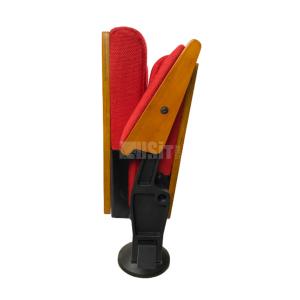 Quality Solid Wood Armrest Folding Conference Chair Prayer Church Red Portable Theatre Seats wholesale
