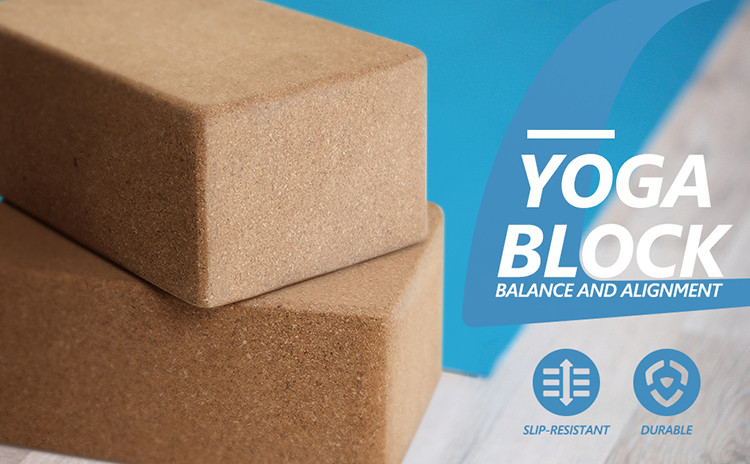 Custom Logo Recyclable Wholesale Solid Natural Cork Yoga Block For Indoor Yoga Exercise