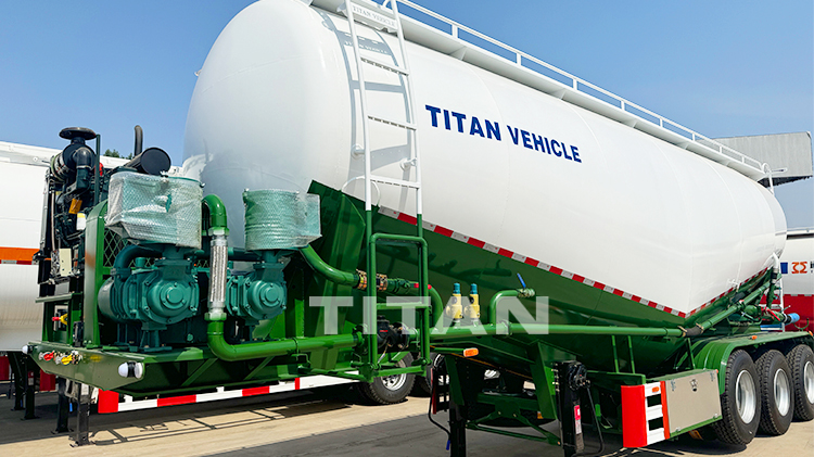 TITAN 3 Axle 45cbm Fly Ash Powder Dry Bulk Cement Tank Trailer Bulker Tanker for Sale