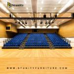 Simple design Fireproof Fixed telescoping bleachers for gym