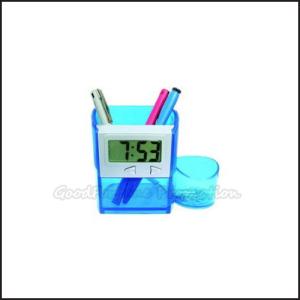 Quality Hot Sale Promotional printed logo fold desk table pen holder temperature week date time wholesale