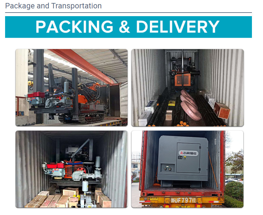 Pneumatic 260m Mobile Borehole Drilling Machine Small
