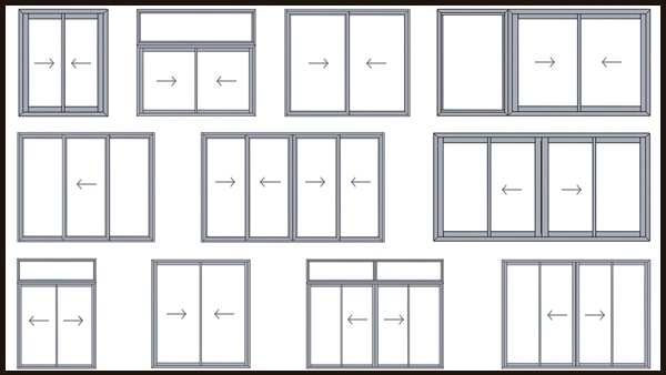 House Double Aluminum Sliding Glass Patio Doors Waterproof