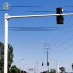 6M - 7.5M Traffic Light Pole Installing Camera Yellow Green Red Light Pole