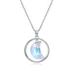 ODM 3.3g 2.8cm Sterling Silver Jewelry Necklaces Moon Clavicle Chain Necklace