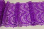 9.05in Stretch Double Galloon Lace , Geometric Purple Lace Trim