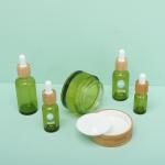 Green Bamboo Essential Oil Dropper Bottle aluminum and plastic Collar