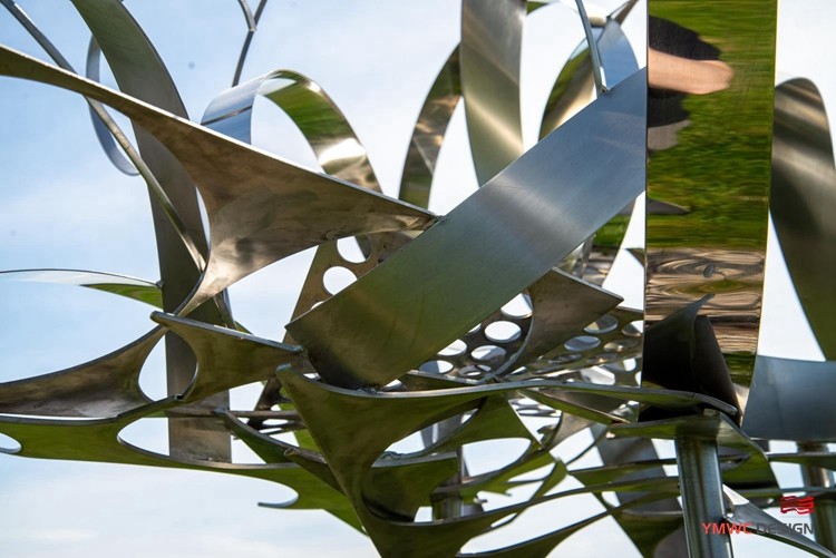 Custom Shape Mirror Craft Abstract Stainless Steel Sculpture for Outdoor Decoration