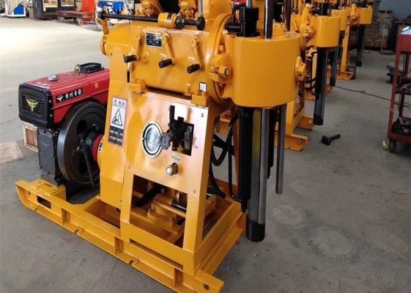 Yellow Color 75mm Core Drilling Rig With BW 160 Mud Pump 130 Meters Depth Diesel