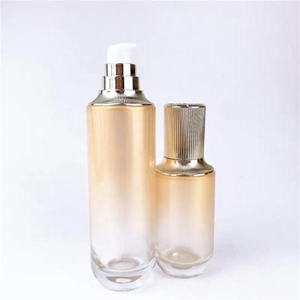 Sophisticated Glass Bottle Set for Packaging Skin Care Lotion and Face Cream