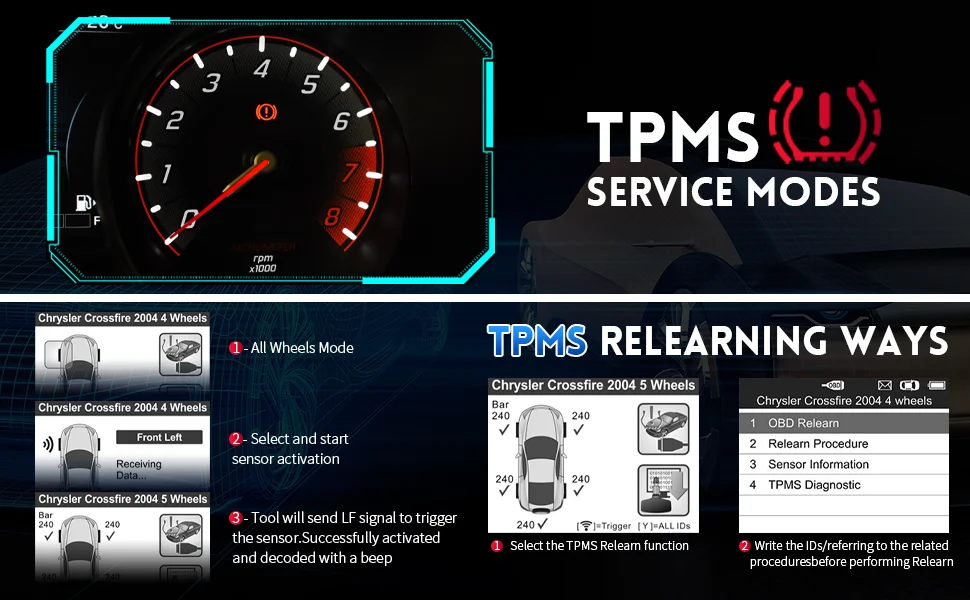 Autel MaxiTPMS TS508WF WiFi TPMS Diagnostic Tool Program MX-sensors, Read/Clear DTCs OBD2 TPMS Relearn Tool Free Update PK TS508