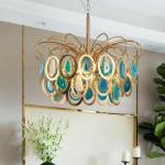 Modern Luxury colorful Nordic LED Light Ceiling Slice Agate Chandelier（WH-MI-181