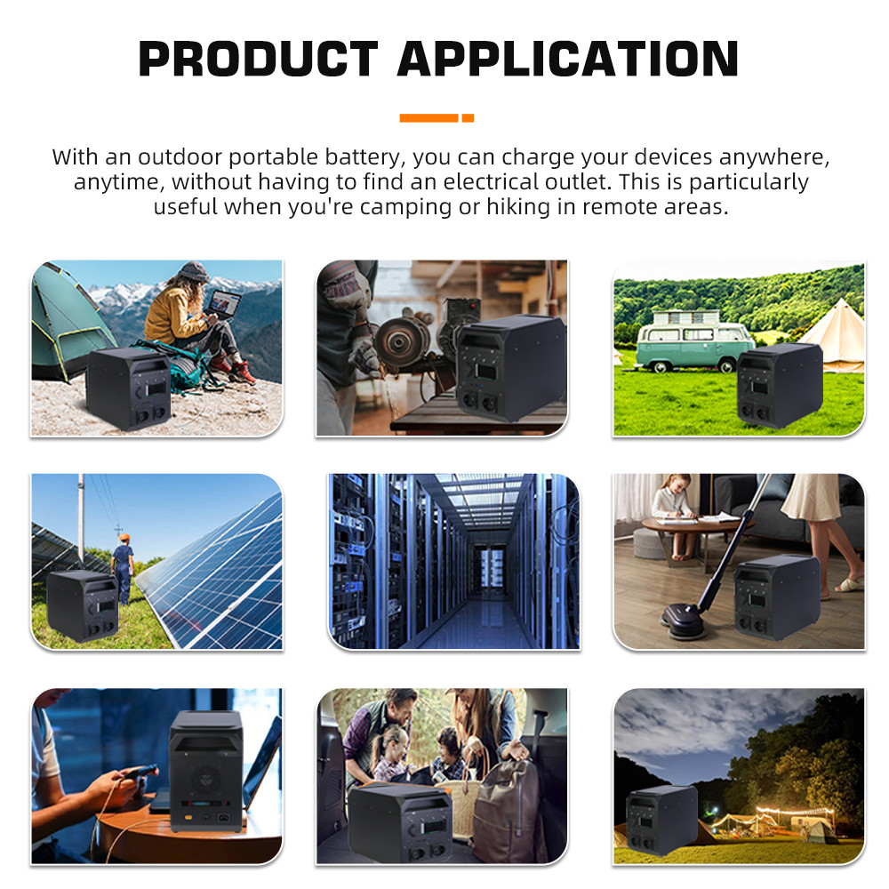 ISO 2000Wh Power Station , LiFePO4 Battery Solar Generator for Outdoor Camping