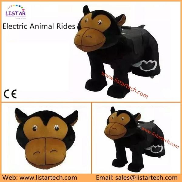 Electric Riding Toys for Kids Plush Horse Moving Coin Animal Rides, Battery