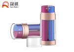 Dual oval airless bottle petg double squeeze cosmetic packaging