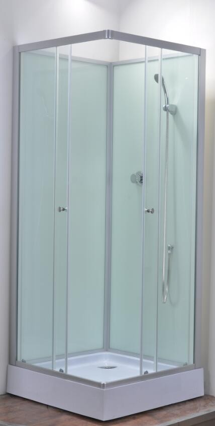 Fitness Halls 800 X 800 Glass Shower Cabin With Silver Aluminum Frame