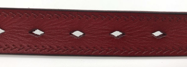 Brown / Red Color Stamped Leather Belt , Custom Leather Belts 3.3cm Width