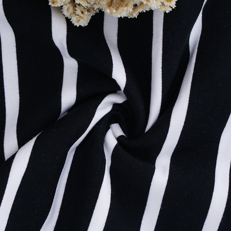 Warm And Fashionable And Environmentally Friendly And Striped Cotton Fabric For French Terry