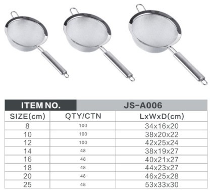 Kitchen uses conical premium stainless steel fine mesh food sieve strainer with handle