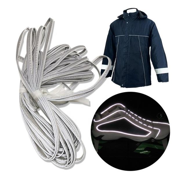 Silver Reflective Piping Clothing Grey Silver Reflex Pipe Yarn 0.21mm