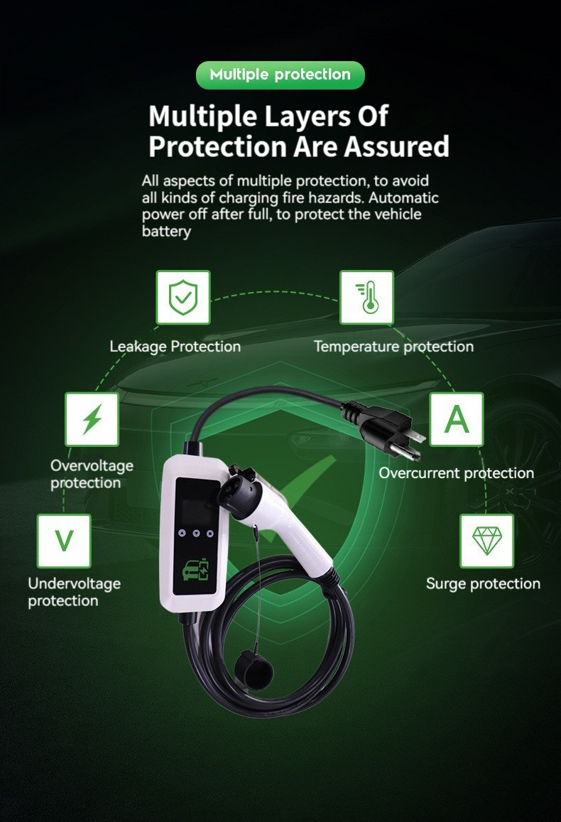 Undervoltage protection e-mingze 7KW Fast AC EV Charger 1-Phase Car Charging Station with 32A Output Current 3.5KW Power Output for US