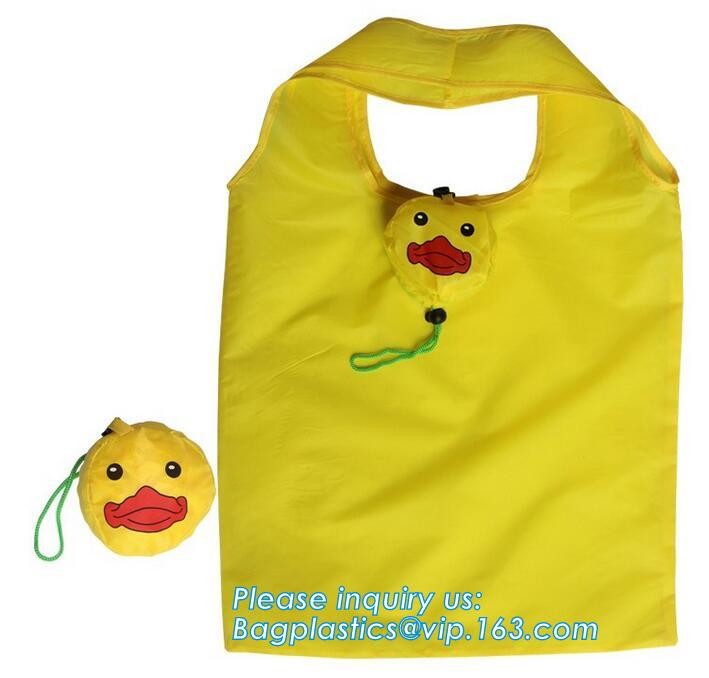 Recycled Foldable Nylon Polyester Tote Bag with logos polyester shopping bag Custom advertising handle non woven bag PAC
