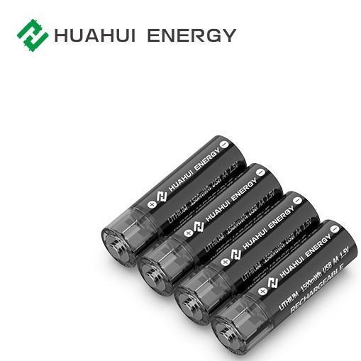 Large Capacity 1000mAh 1.5V Li Ion Battery , Double AA 03 Rechargeable USB