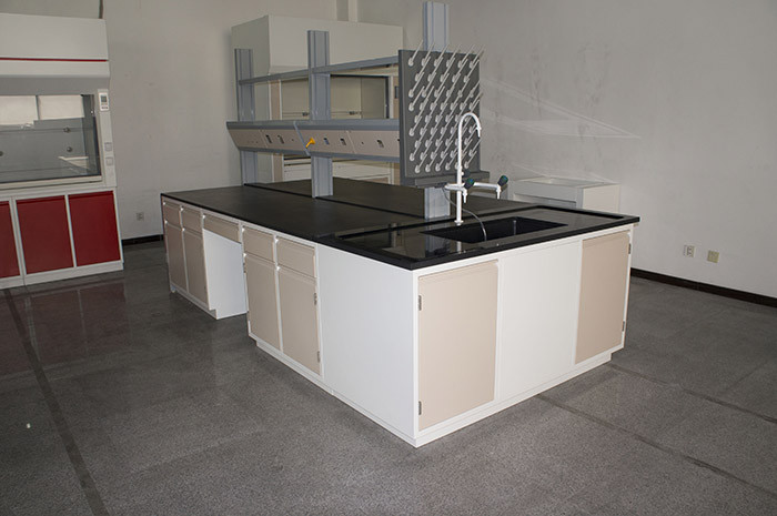 Heat resistance corner countertop undermount sink for hospital lab furniture